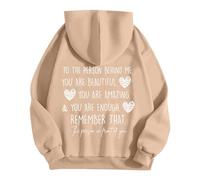 Genérico Mujer Eres Suficiente Detrás De Mí Recuerda Esa Sudadera con Capucha De Salud Mental (Khaki M)