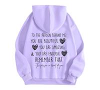 Genérico Mujer Eres Suficiente Detrás De Mí Recuerda Esa Sudadera con Capucha De Salud Mental (Purple S)