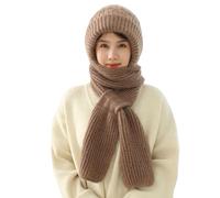 Genérico Mujer Gorro y Bufanda de Punto Invierno, Gorro Clásico de Jacquard con Diamantes Elástico Suave y Resistente Al Viento con Pompón, Sombrero Beanie Hat Calentador de Cuello para Mujer