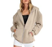 Generico Mujer Sudadera Goth Punk Y2k Impreso De Manga Larga Con Capucha Y Cuello Redondo Casual Con Cremallera Y Equipada Con Bolsillos Boleros Mujer Elegante 2025 Fresco, Beige-d, L