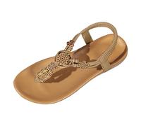 Genérico Mujer Verano Banda Elástica Casual Punta Abierta Plana Suave Inferior Transpirable Zapatillas Zapatos Sandalias
