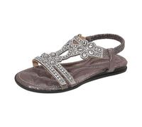 Genérico Mujer Verano Moda Bohemia Rhinestones Casual Floral Sandalia Cuñas