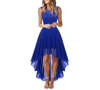 Genérico Mujer Vestido Corto de cóctel Top Falda de Encaje Columpio de Gasa para Boda de Bola Elegante