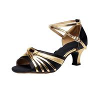 Genérico Mujer Zapatos de Tacón Alto de Baile Latino Sandalias Puntera Abierta Moderna Salsa Zapato de Danza para Tango/Jazz/Latin/National Mark/Rumba/Cha Cha/Noche, Dark Gray, 38 EU