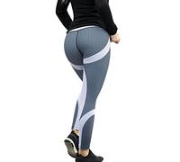 Genérico Mujeres 3D Print Yoga Skinny Workout Gym Leggings Deportes Entrenamiento Pantalones recortados (Grey, L)