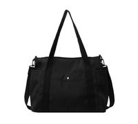 Genérico mujeres lona crossbody bolsa de gran capacidad casual crossbody monedero con cremallera bolsa de viaje hobo mensajero bolso de trabajo diario hobo bolsa, Negro , 33*26*12cm