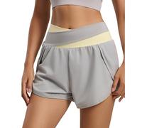 Genérico Mujeres Pantalones Cortos para Correr 2 en 1 con Forro de Compresión Descansando Deporte Yoga Leggings Fitness Entrenamiento Athletic Gym