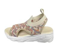 Genérico Mujeres Sandalias Sandalias Tejidas la Mosca para Señoras Noticias Casual Bohemia Perla Cuero Zapatos Sandalia Mujer Cómodo con Suela Memoria Forma para Caminar Larga, beige, 40.5 EU