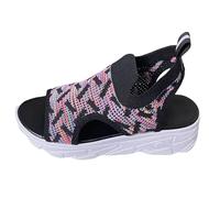 Genérico Mujeres Sandalias Sandalias Tejidas la Mosca para Señoras Noticias Casual Bohemia Perla Cuero Zapatos Sandalia Mujer Cómodo con Suela Memoria Forma para Caminar Larga, Le Noir, 37.5 EU