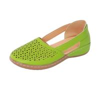 Genérico Mujeres Sandalias Women Shoes Fashionable And Comfortable Wedge Heeled Thick Soled Sandals Bare Boots Breathable Hollow Closed Toe Sandals Sandalias Bohemia Perla Cuero Zapatos, verde, 37.5