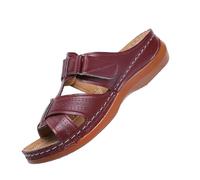 Genérico Mulas Mujer Verano con Tacón Cuñado Suela Gruesa Calada Costuras Rayas Grandes Tallas Cómodas Zapatos de Playa, Rd2, 41 EU