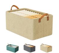 Genérico Multi-Functional Folding Wardrobe, Drawer Type Wardrobes Storage Box, Ultra Space Wardrobe Clothes Organizer with Handle, for Clothing, Various Bedding (Beige)