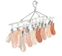 Genérico Multi-Functional Metal Socks Drying Rack - Indoor Small Clothes Airer with Non-Marking Clips | Versatile Hanger For Herbs, Underwear, Clothes & | Space-Saving Laundry