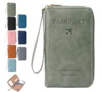 Genérico Multi-Functional RFID Passport Wallet, RFID Anti-Theft Passport Holder, Wallet Cover Case for Travel Women and Men Must Haves Accessories (Green)