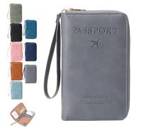 Genérico Multi-Functional RFID Passport Wallet, RFID Anti-Theft Passport Holder, Wallet Cover Case for Travel Women and Men Must Haves Accessories (Gray)