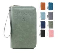 Genérico Multi-Functional RFID Passport Wallet, RFID Passport Holder, Wallets Cover Case for Travel with Anti-Theft Protection (Green)