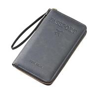 Genérico Multi-Functional RFID Passport Wallet,RFID Passport Wallet Women Travel Document Holder,for Credit Cards,Tickets and Cash (Gray)