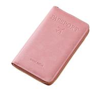 Genérico Multi-Functional RFID Passport Wallet,RFID Passport Wallet Women Travel Document Holder,for Credit Cards,Tickets and Cash (Pink)