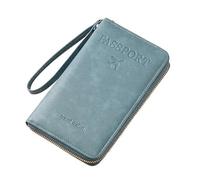 Genérico Multi-Functional RFID Passport Wallet,RFID Passport Wallet Women Travel Document Holder,for Credit Cards,Tickets and Cash (Light Blue)