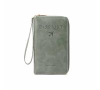 Genérico Multi-Functional RFID Passport Wallet with Anti-Theft Protection, Travel Wallet for Men & Women, Secure ID Card Organizer, Travel Essentials, Slim Leather Cover for Credit Cards and Cash (E)