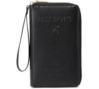 Genérico Multi-Functional RFID Travel Passport Wallet,Secure ID Card Organizer,Slim PU Cover for Credit Cards,Tickets and Cash (Black)