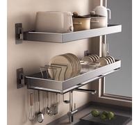Genérico Multi Over The Sink Drying Drying Rack Wall-Mounted Space-Saving KitchenVersátil 39.4in Dishing Storage Rack for Home & Coming Room (2 Pack)