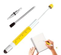 Genérico Multi Tool Pen - Metal Screwdriver Ruler Ballpoint Creative Beaded | Built-in Spirit Level & For DIY Office | Multi Purpose Pocket Gadget For Engineers Architects, Professional Durable D