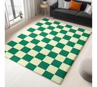 Genérico Multicolor Alfombras para Sala de Estar, Lavables, Antideslizantes 160 x 230 cm, Dormitorio Cocina Pasillo salón Oficina Comedor Sencillo Minimalista Verde Esmeralda A Cuadros Alfombras