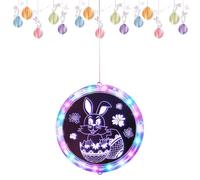 Genérico Multicolour Hanging Window Lights - Easter Lights | Colorful Battery Operated String Lighting Decor | Easter Bunny Window Light | For Wall Christmas Indoor Outdoor Outside Home Mantel Party