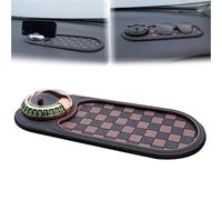 Genérico Multifunction Car Anti-Slip Mat, Rotatable Anti Skid Car Dashboard Pad with Temporary Parking Number, Dashboard Mobile Phone Holder, for Phones, Sunglasses, Keys, Gadgets (Brown-B)