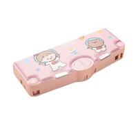 Genérico Multifunction Pencil Case, Stationery Organizer Box with Sharpener and Schedule Slot, ABS Cute School Supplies Holder and Birthday Gift for Kids, 3.9x9.6x1.4 Inches