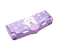 Genérico Multifunction Pencil Case, Stationery Organizer Box with Sharpener and Schedule Slot, ABS Cute School Supplies Holder and Birthday Gift for Kids, 3.9x9.6x1.4 Inches