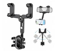 Genérico Multifunctional 360 Rotatable Car Rearview Mirror Phone Holder for Smartphones Universal Bracket Mount Rearview Mirror Accessories for Daily Commute and Travel (B-1Pcs)
