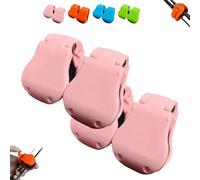 Genérico Multifunctional Rod Holder, Portable Beach Surf Fishing Rod Clips, Wall Mounted Fishing Auto Fixed Clip, Lure Hook and Rod Ties Cable Holders Fit for Various Size Pole (Pink,4 PCS)