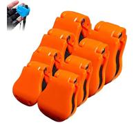 Genérico Multifunctional Rod Holder, Wall Mounted Fishing Pole Straps, Tackle Ties Cable Holders Fit, Portable Beach Surf Fishing Rod Clips Fixed Ball (Orange,8Pcs)