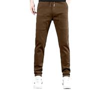 Genérico MultiPants - High Stretch Multi-Pocket Durable Cargo Pants with Pockets, Men's Cargo Pants Relaxed Fit for Men (Brown,3XL)