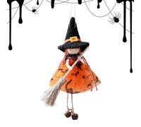 Genérico Muñeca Bruja de Cocina para la Buena Suerte | Adorno Colgante de Bruja de Halloween con Escoba | Figura Coleccionable para Decorar Cocina Casa Encantada Exterior y Festiva