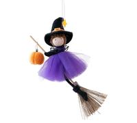 Genérico Muñeca De Bruja De Cocina Hecha A Mano, 22X18CM Adornos De Peluche para Decorar La Cocina De Halloween, Figura De Bruja De Cocinas Colgante Halloween con Calabaza Que Dice Buena Suerte