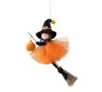Genérico Muñeca De Bruja De Cocina Hecha A Mano, 22X18CM Adornos De Peluche para Decorar La Cocina De Halloween, Figura De Bruja De Cocinas Colgante Halloween con Calabaza Que Dice Buena Suerte