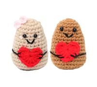 Genérico Muñeca De Ganchillo,Decoración del Hogar De Patata Suave con Corazón,2 Peluches con Mensajes Positivos | para Adultos Niños Profesores Oficina Hogar Fiesta Cumpleaños Vacaciones