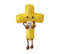 Genérico Muñeca De Ganchillo - Figura De con Mensaje Positivo, Emocional De Ganchillo Hecho A Mano, Decoración De Felpa E | Coleccionables para, Familia, Hombre