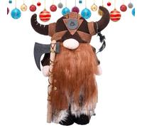 Genérico Muñeca de Guerrero Vikingo - Estatua de jardín de Resina nórdica | Escultura de de mitología nórdica Hecha a Mano, de césped al Aire Libre, Figura de Guerrero con Hacha y Escudo par