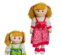 Generico Muñeca gigante de 75 in de tela, muñeca de tela, muñeca con trenzas y vestido con lazo, muñeca Lily, suave y segura con trenzas de lana, colores surtidos (a)