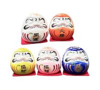 Genérico Muñeca - Muñeca Japonesa De 1,89 Pulgadas | Decoración De Cerámica : Juego De 5 Lindas Figuras De La Suerte con Acabado Liso, Diseño Portátil Compacto para Exhibir En La Oficina