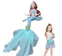 Genérico Muñeca Sirenita, De Princesa Película Clásica Inspirada | Colección Exquisita Y Suave Móvil, Regalo Cumpleaños para El Día Los Niños Navidad