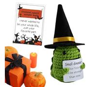 Genérico Muñecas de Ganchillo positivas - Lindo de piña de Punto, Divertido Juguete de Peluche de Aliento | Muñeca de Apoyo Emocional de Calabaza Hecha a Mano con Tarjeta, Sombrero de, decoración