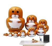 Genérico Muñecas Matrioshka para Niños | Juguete de Madera para Apilar con Diseños Animales,Juguete Cultural de Matrioskas Rusas Educativo | para Niños Padres Educadores Regalo Cumpleaños Navidad