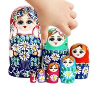Genérico Muñecas Rusas de Madera 7 Piezas Decoración Escritorio Madera | Muñeca Matrioska Decoracion Del Hogar Para Adolescentes Y Adultos Regalo Para