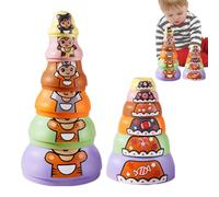 Genérico Muñecas Rusas Encajables - ABS | Muñecas Apilables Dinosaurio Resistentes A Choques Y Calor | Set Matrioshka Animales para Niños Pequeños Y Juego Infantil