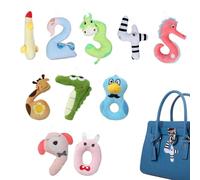 Generico Muñeco acolchado moldeado | 10 piezas llavero | Peluche números 0-9, para dormitorio, estante de escritorio, niña, esposa, amiga, hermana, hija, niños